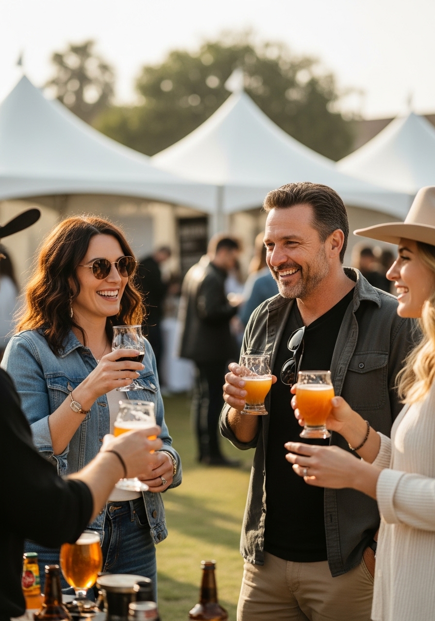 Crowd Enjoying Beer Tasting